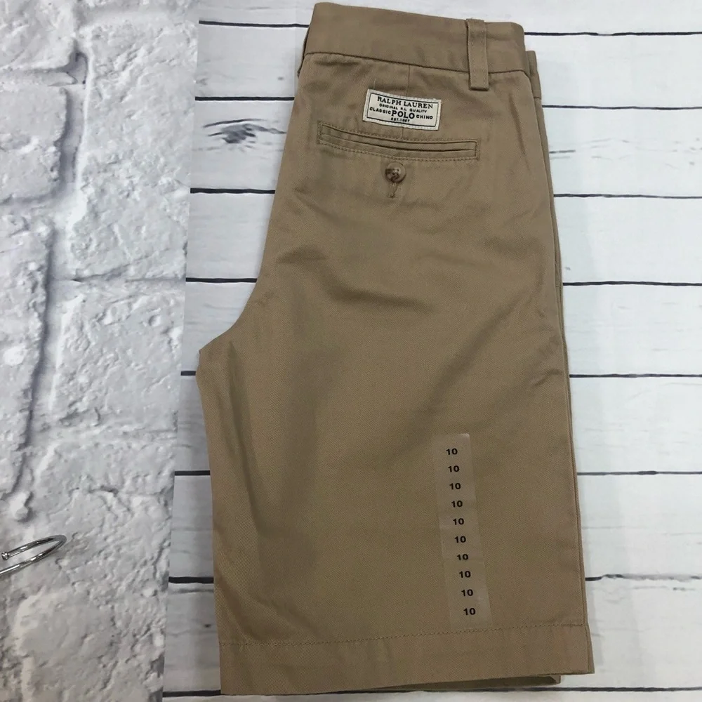 Ralph Lauren Men's Khaki Flat Front Shorts